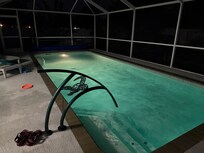 Pool is beautiful at night