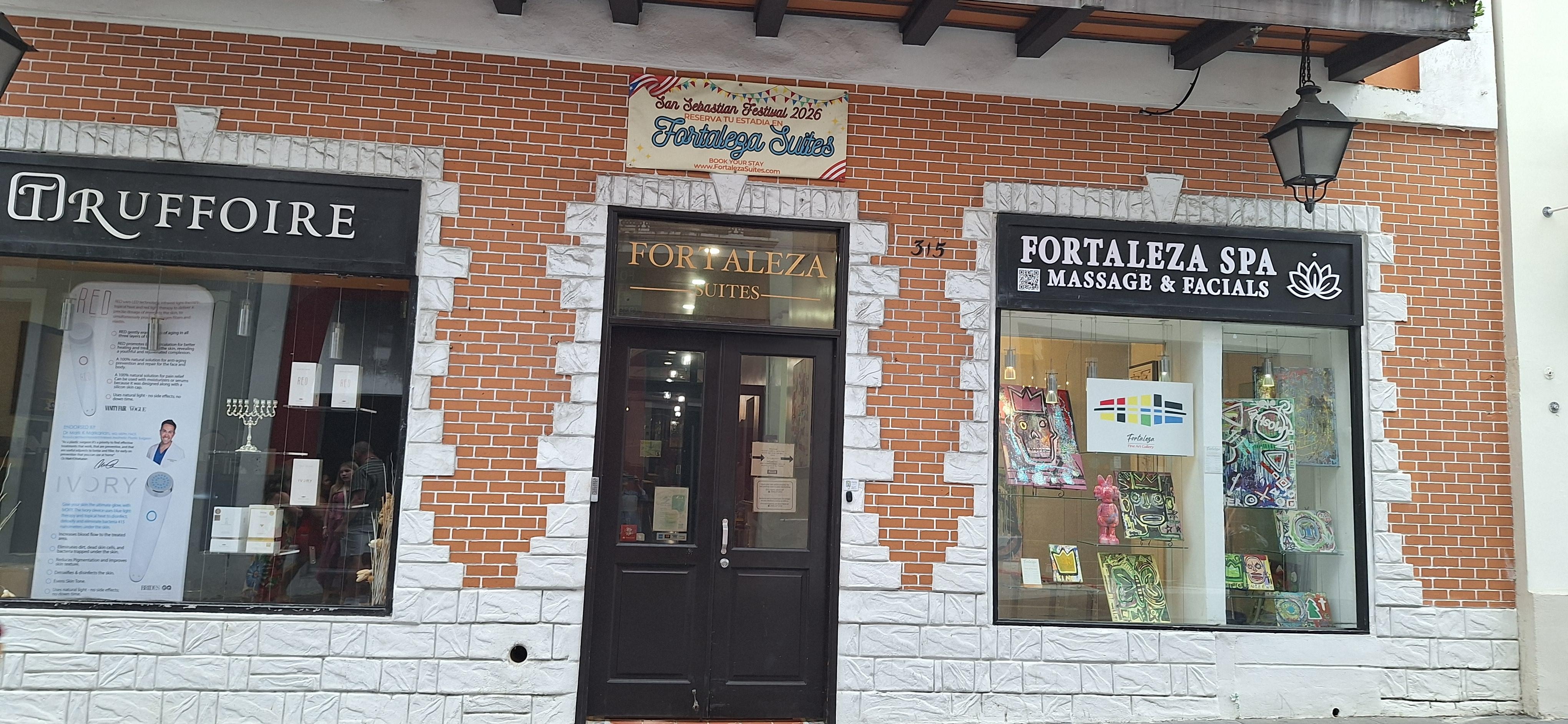 The hotel sign is tiny and easy to miss if you're driving by.