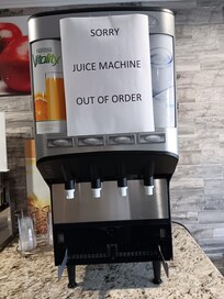 No juice for breakfast for the entire stay. I don't drink coffee. Was told to use water fountain in gym. Gross.