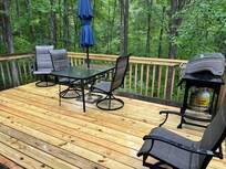 New deck and grill, table and chairs
