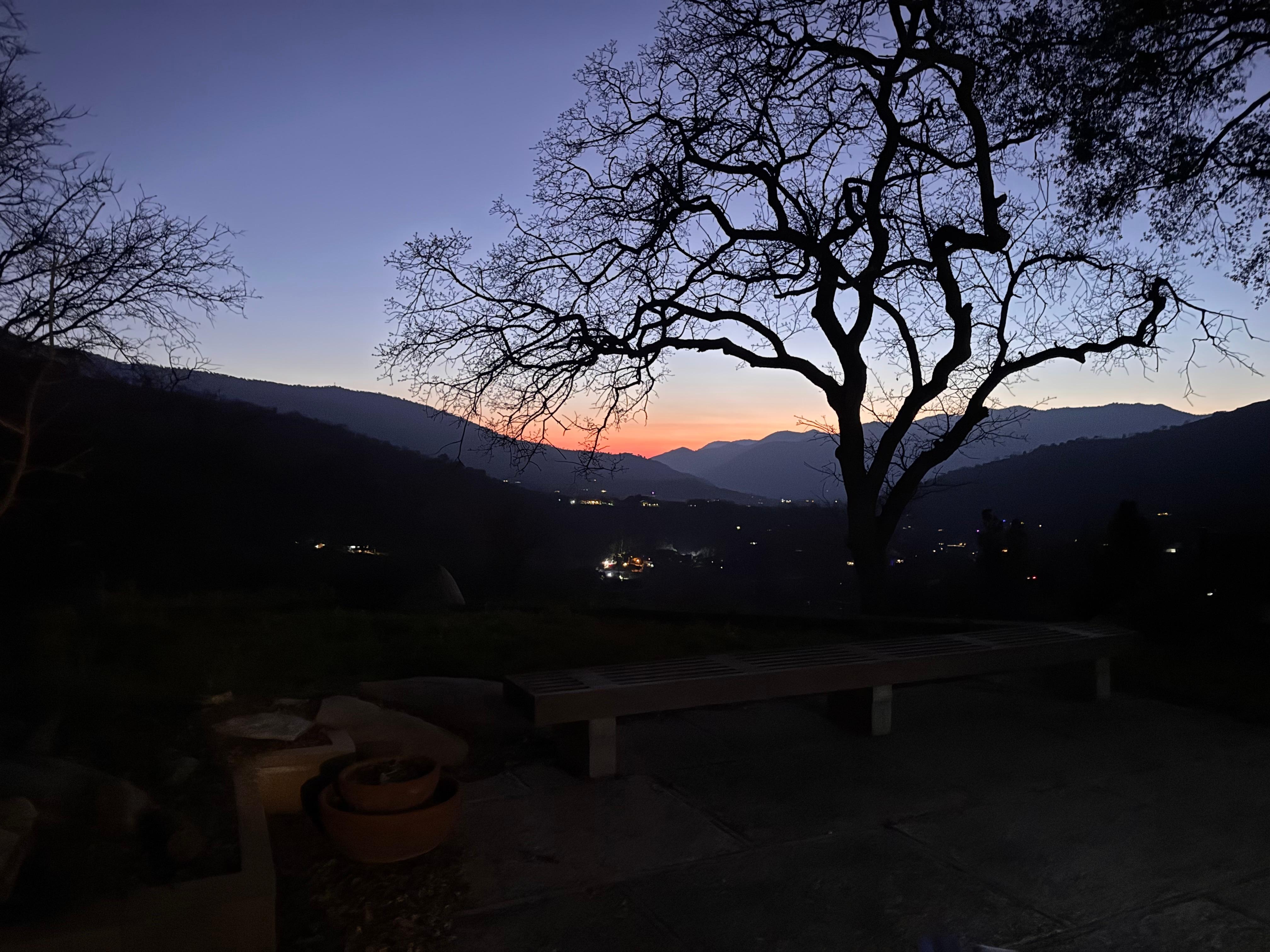 Sunset from west-facing deck.