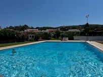 Pool with both deep and shallow end