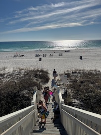 The private beach access at Carillon is second to none. The water was in the 60s but we had fun and made sand castles anyway