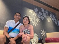 At the hotel lobby