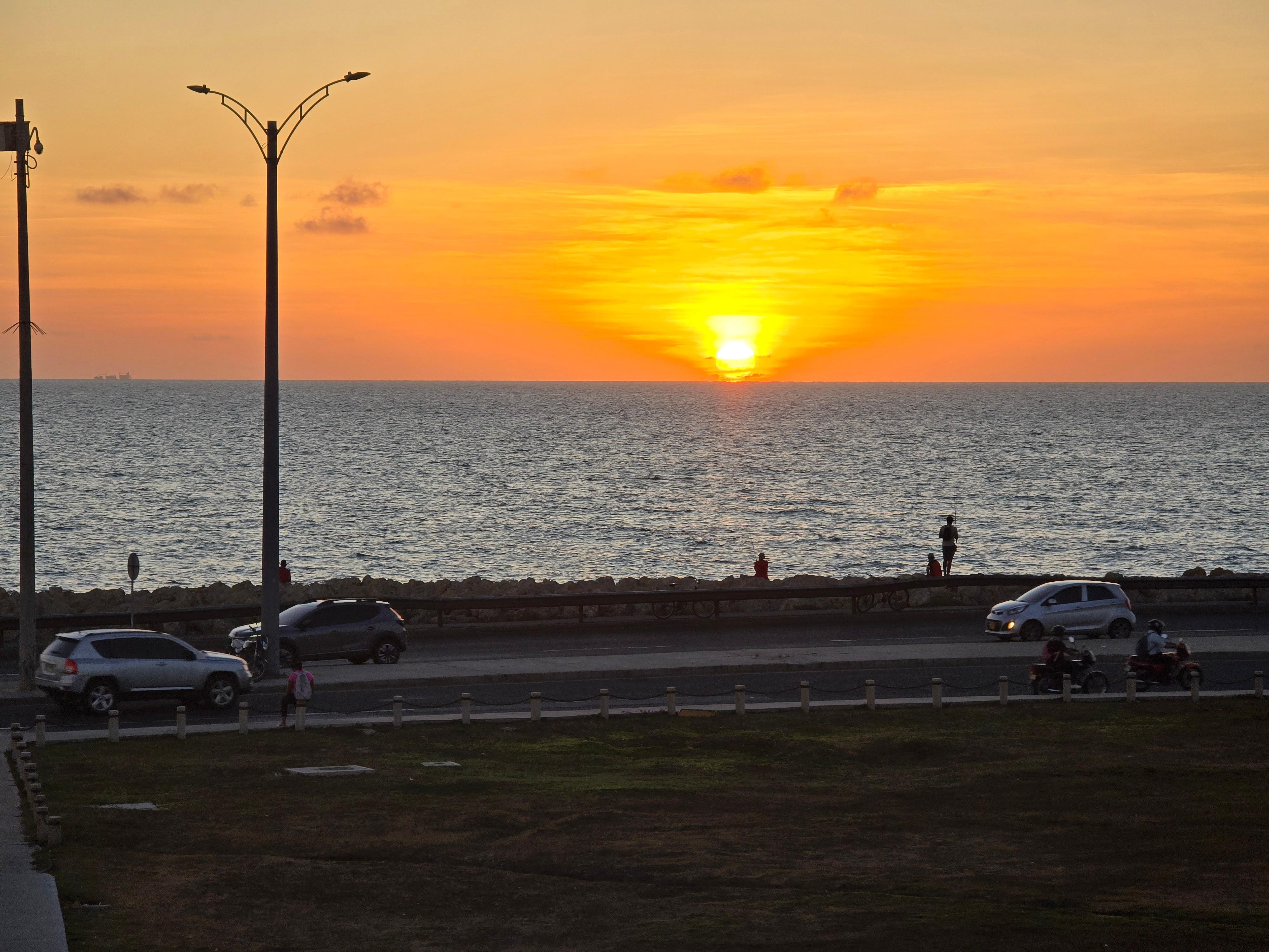 Por do sol em Cartagena