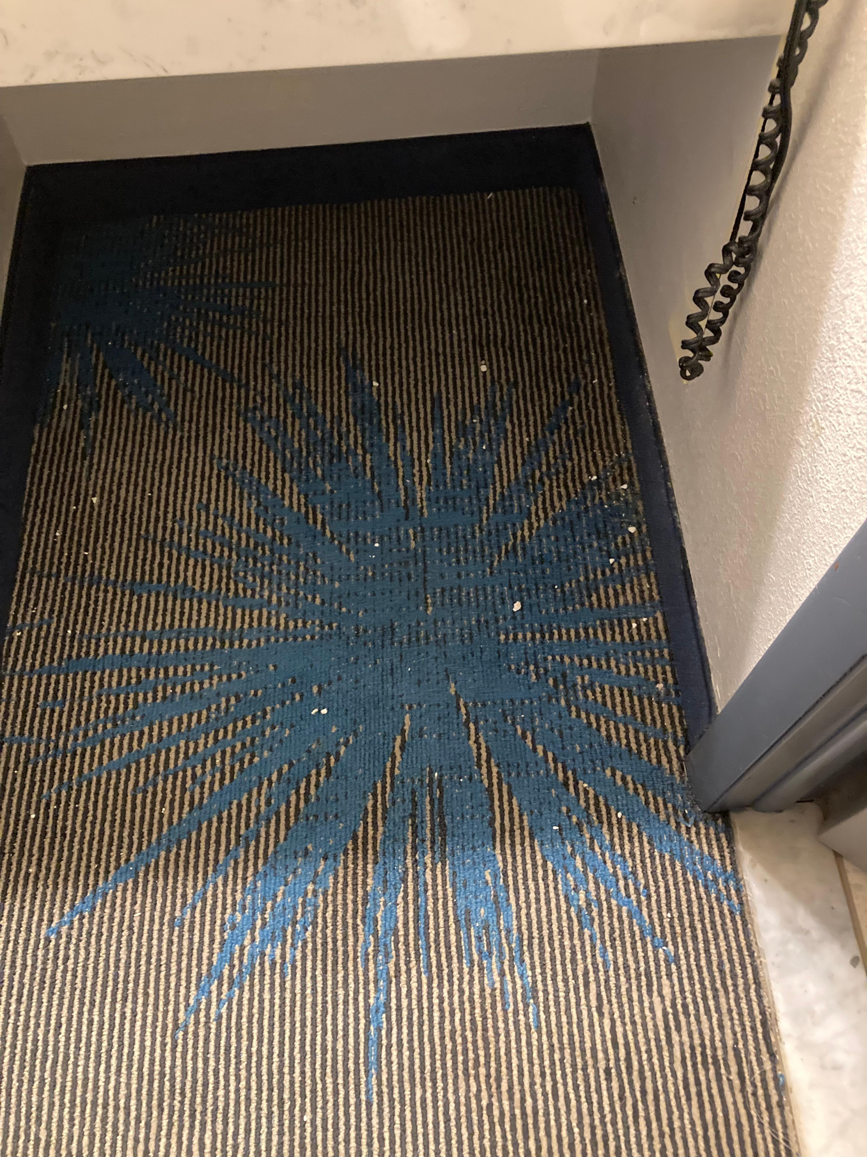 Ceiling falling on floor in vanity area