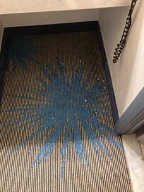 Ceiling falling on floor in vanity area
