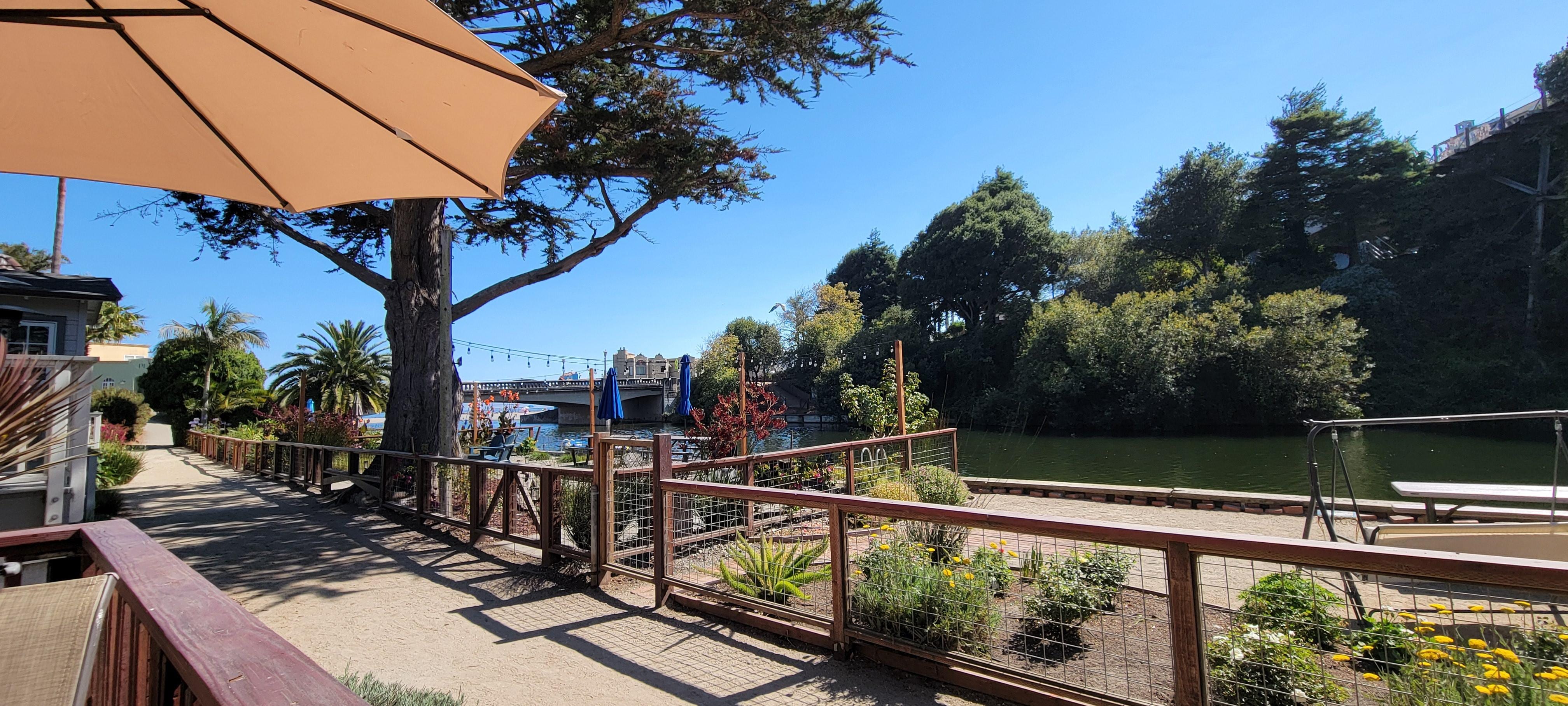 Amazing hang out spaces on the riverfront walking path