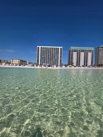 View of building from the ocean