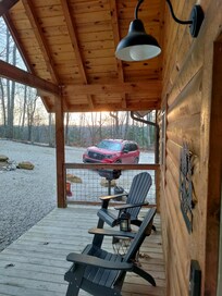 View to parking area from front porch