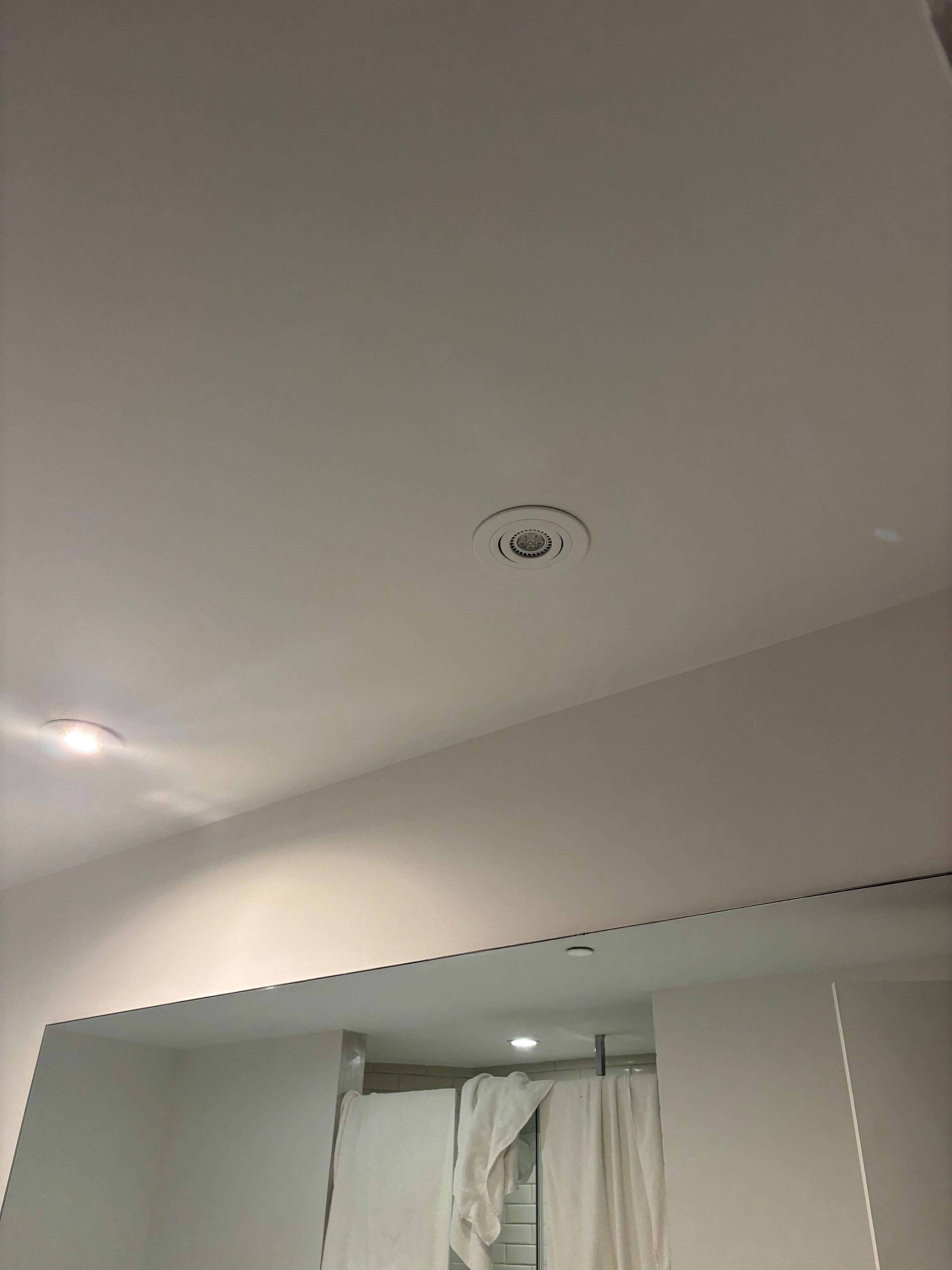 Lighting out and no overhead lighting in bedrooms. Very hard to see anything. 