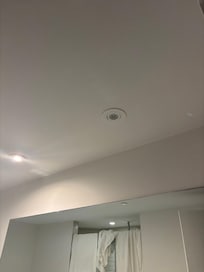 Lighting out and no overhead lighting in bedrooms. Very hard to see anything.