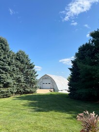 Behind the house