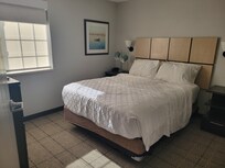 Bedroom (after two nights) Second tv on dresser.