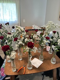 Flowers for the rehearsal dinner.