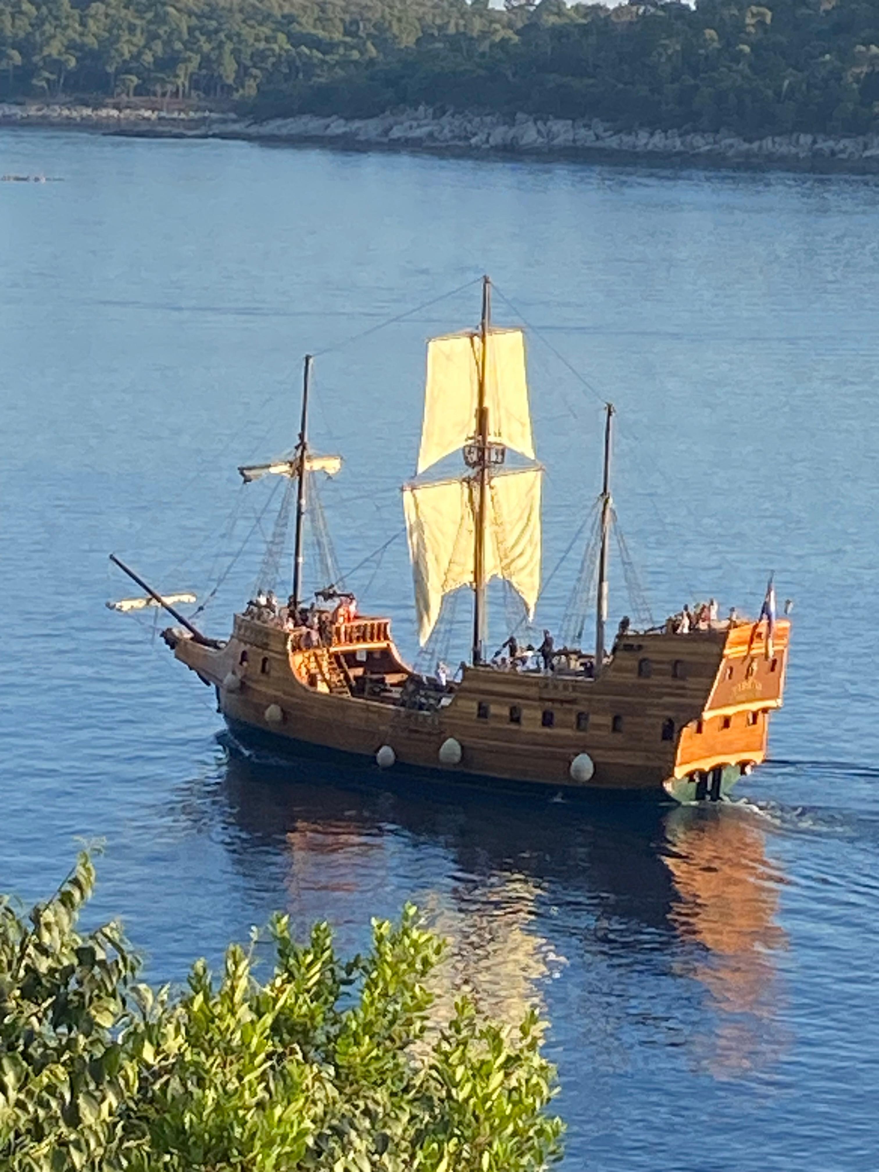 Scenic cruise from the Dubrovnik old town harbour as it sailed past our deck. 