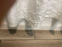 Shower curtain is shredded