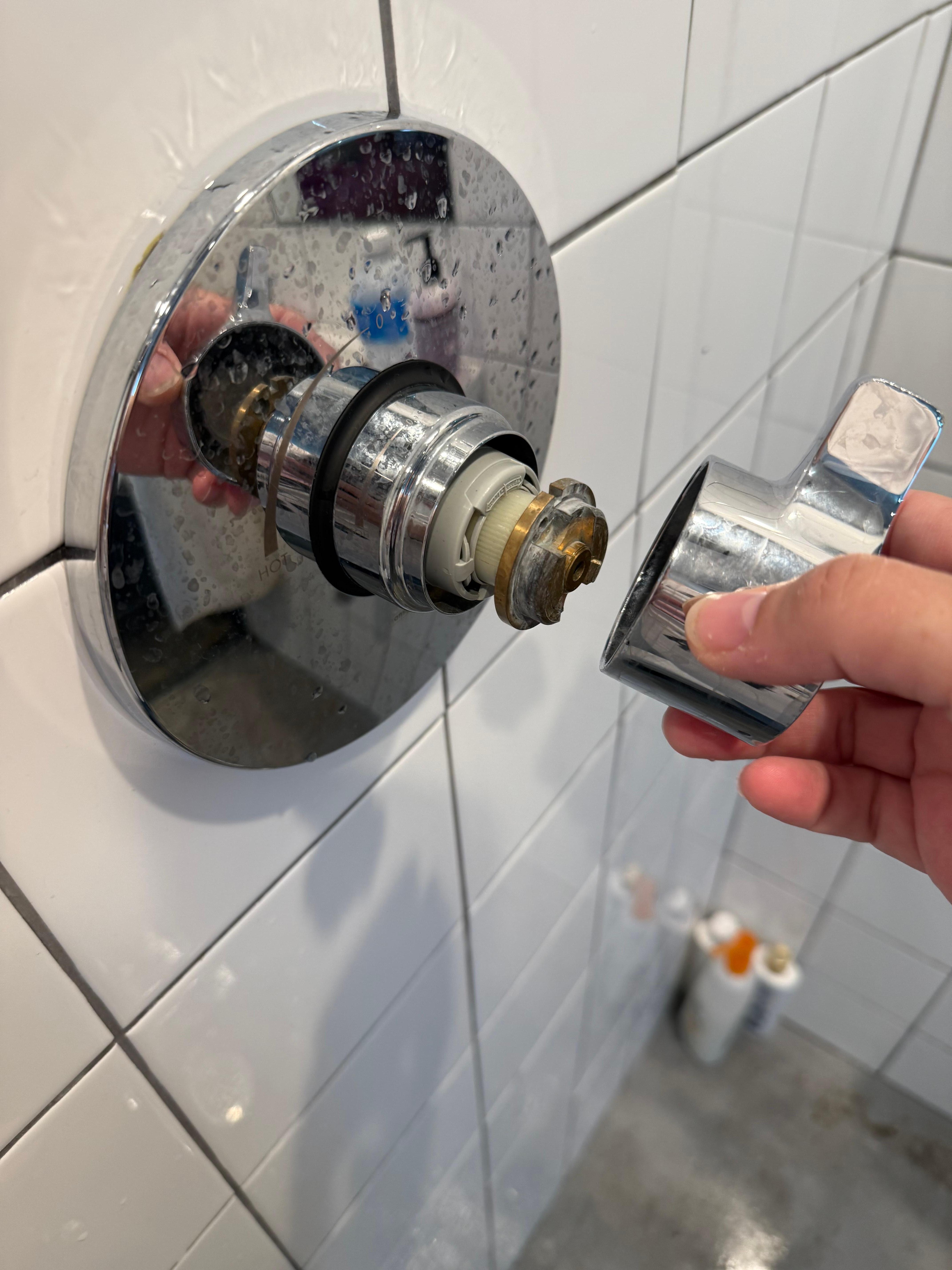 Shower knob fell off