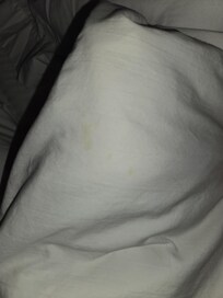 Stained pillow case