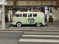 Fun van parked in front of hotel