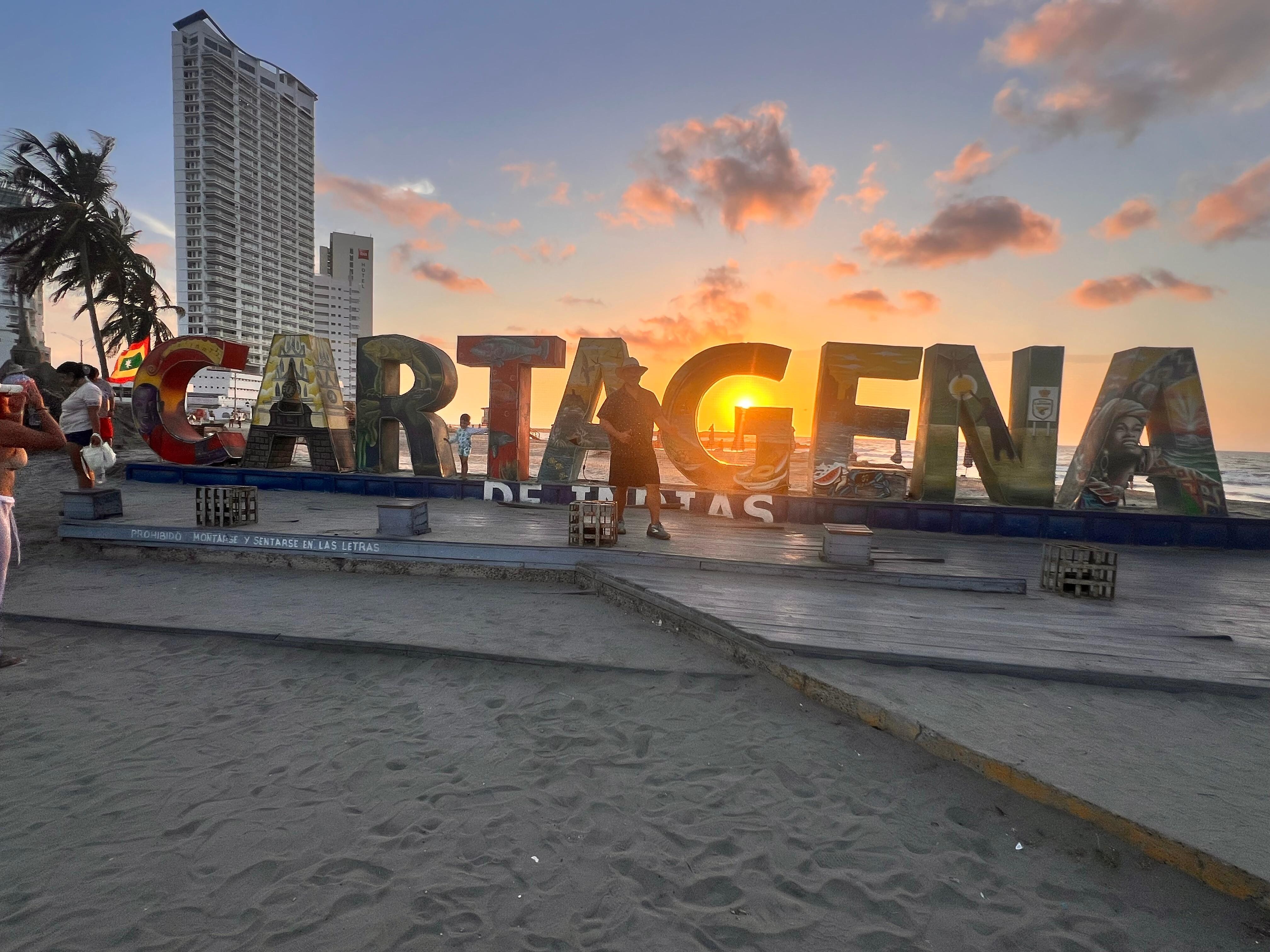 The hotel is the tall one to the left