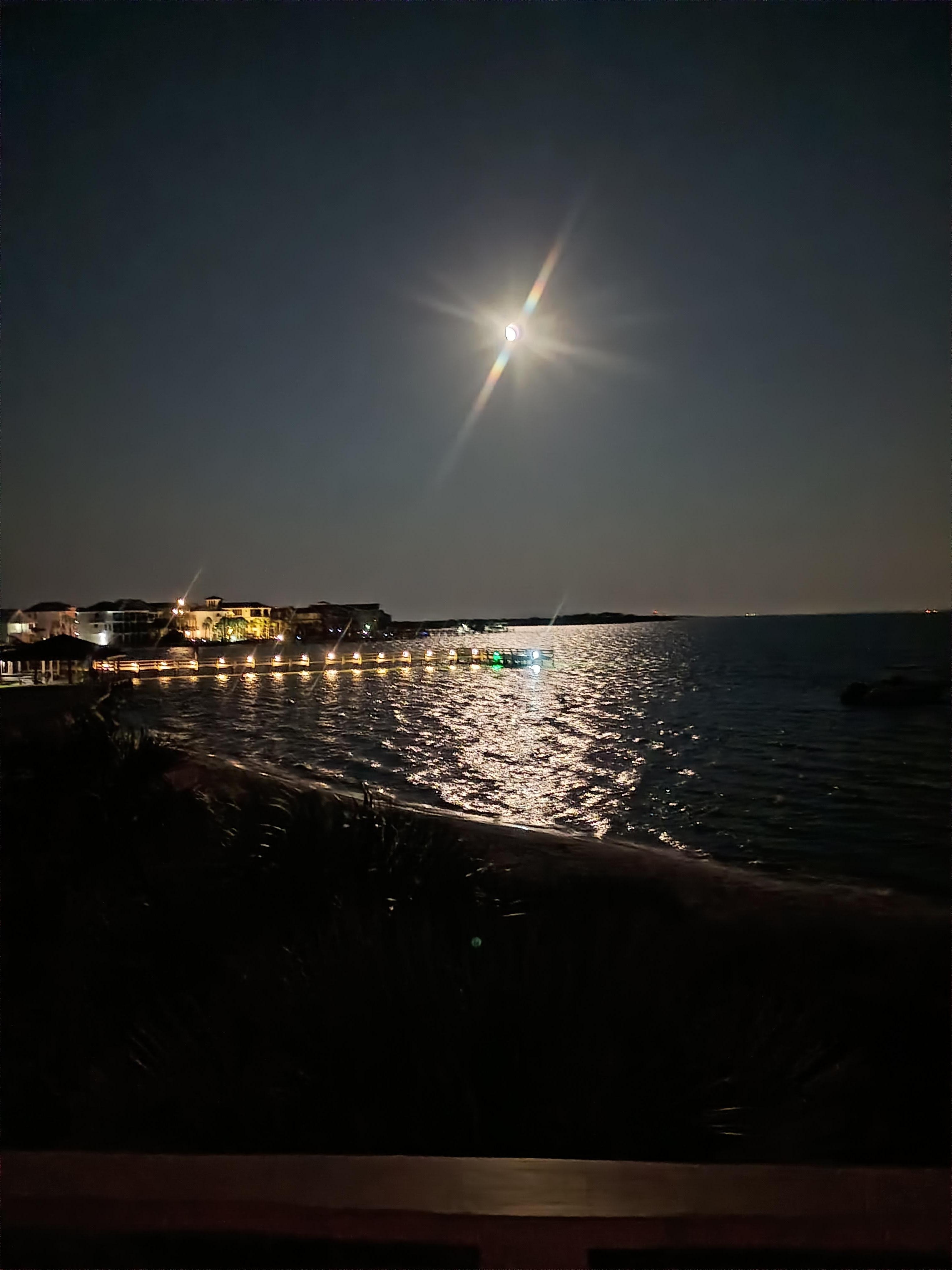 Full moon over the sound