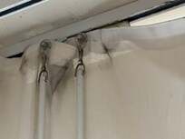 Ripped and dirty curtains
