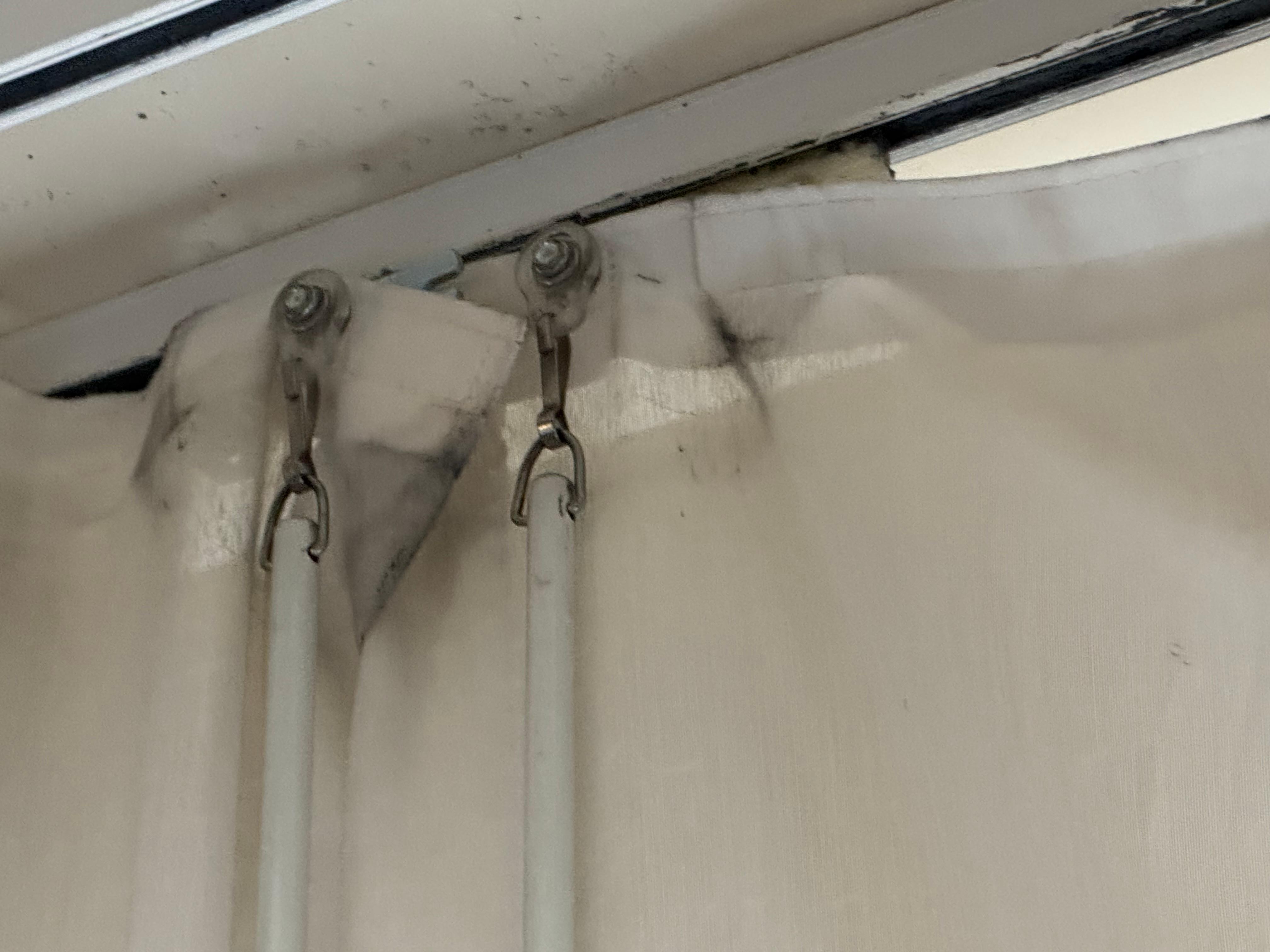 Ripped and dirty curtains 
