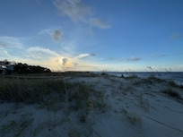 View looking east from the beach in front of the house.