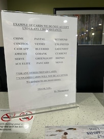 Forms of payment not accepted at Best Western