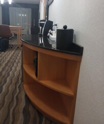 Open shelving is handy and attractive