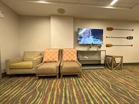 Waited in the mezzanine while my load of laundry was running.