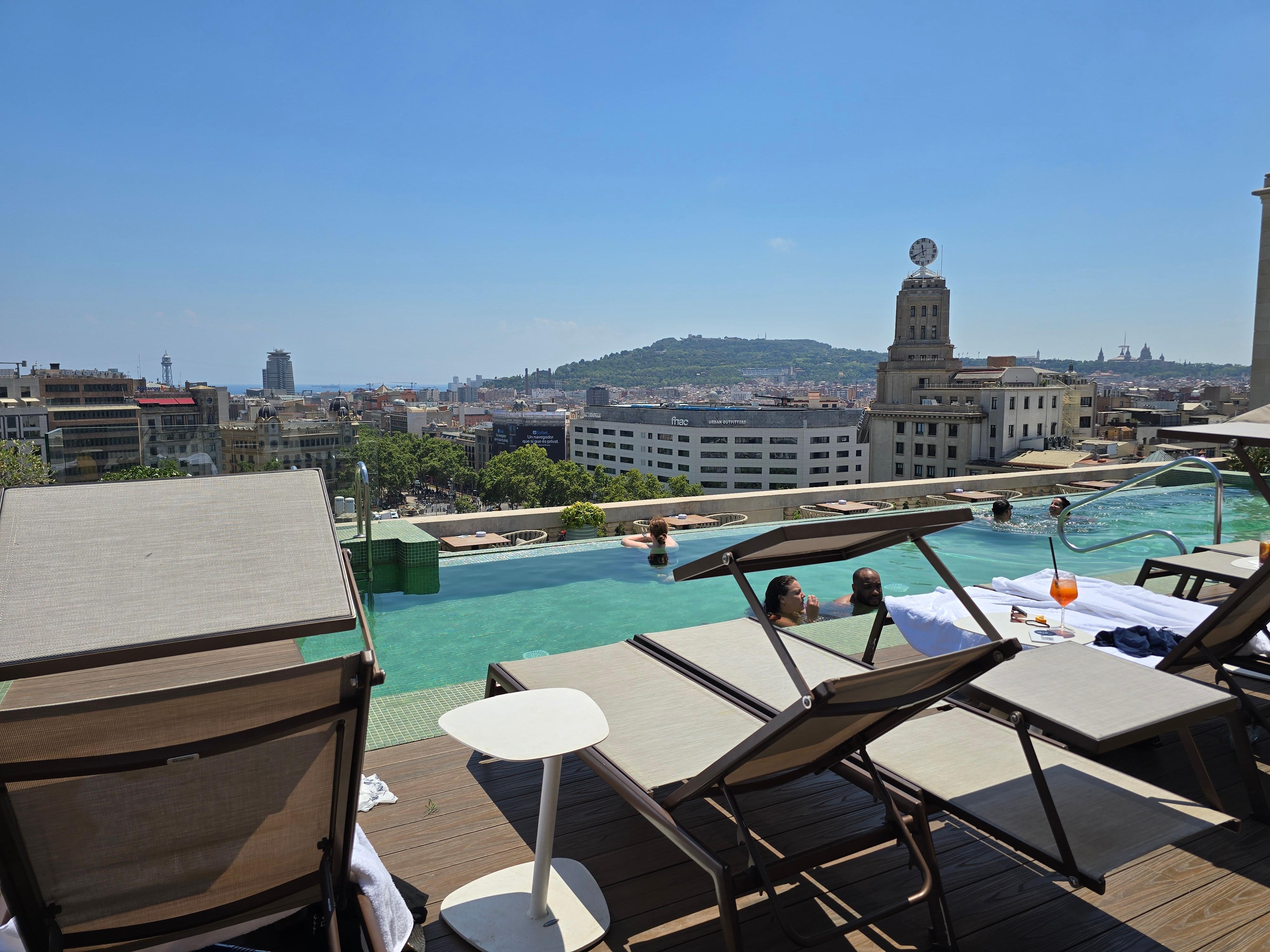 The pool and bar area