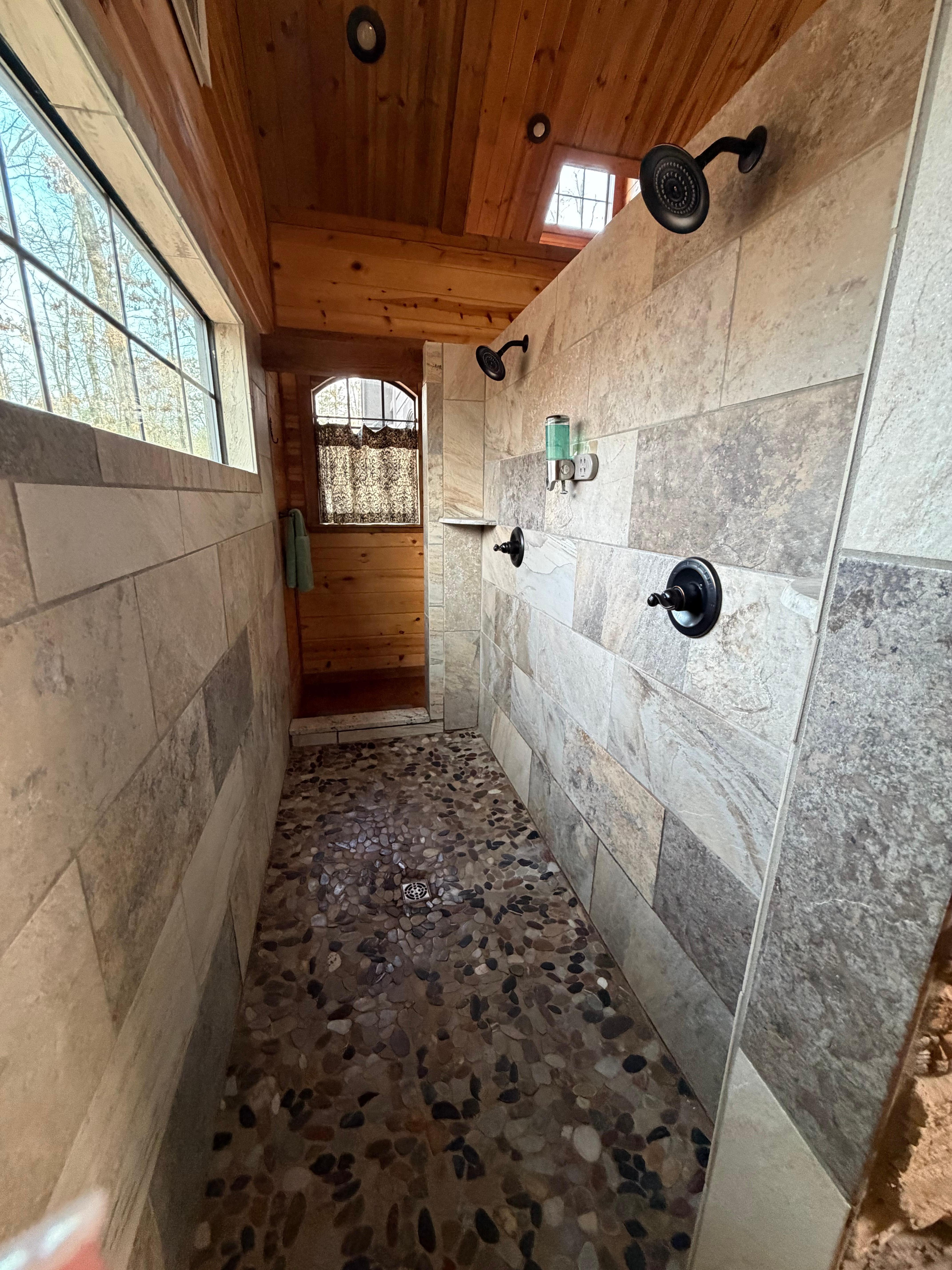 Dual showers with dual access