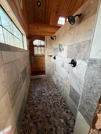 Dual showers with dual access