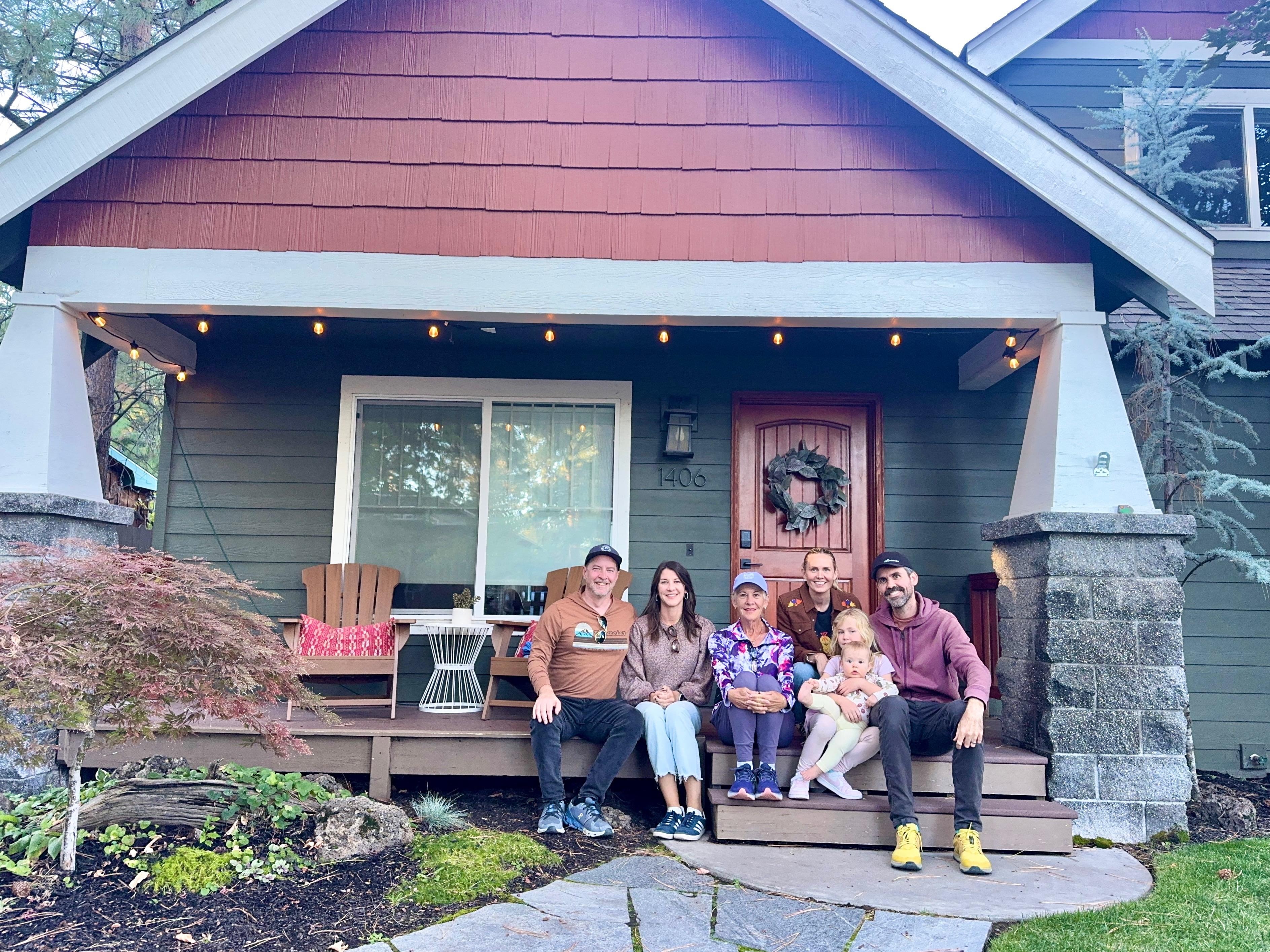 Sitting on front porch enjoying family!