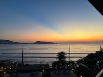 View from room at sunset