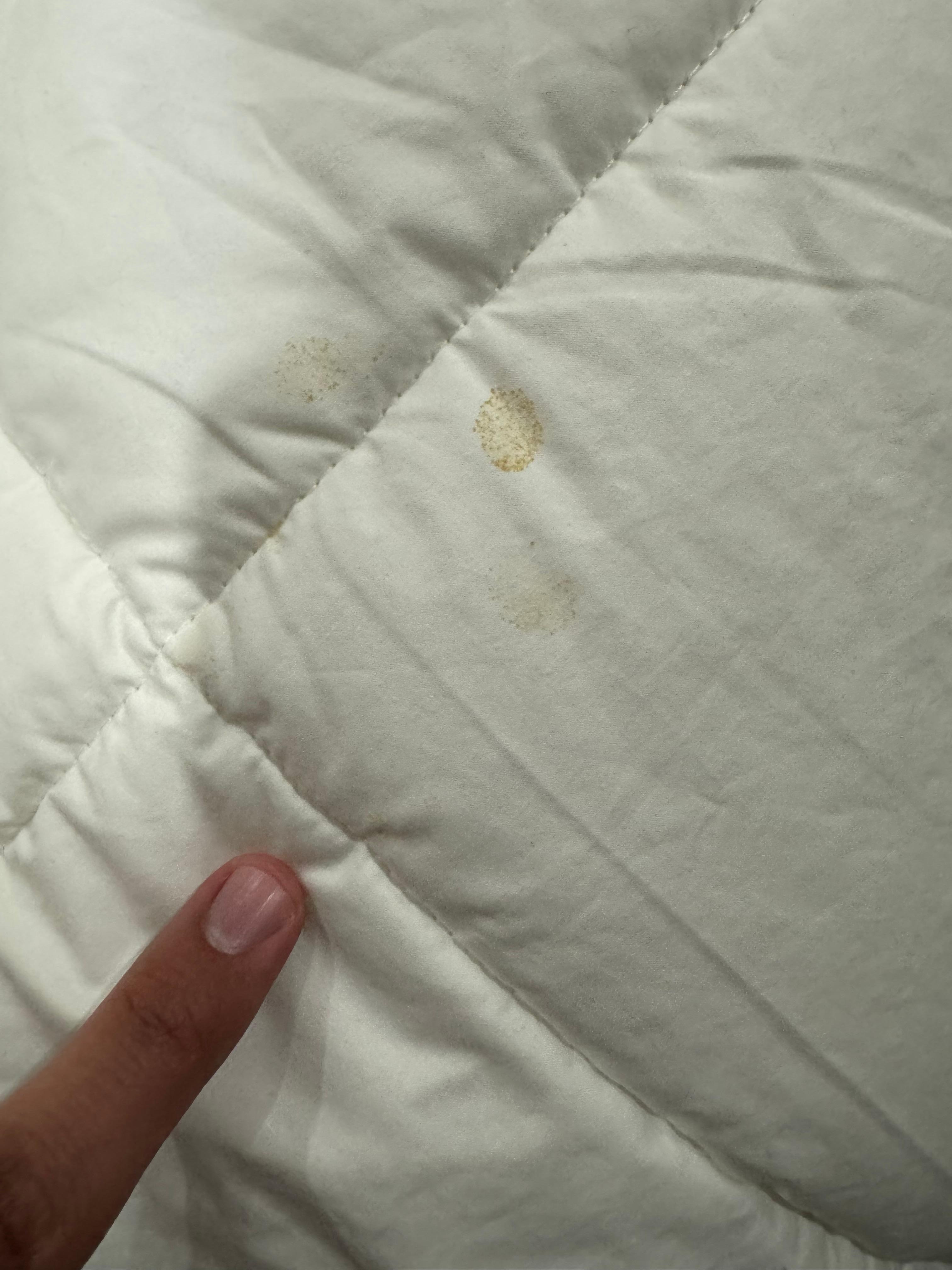 Bed sheet stains 