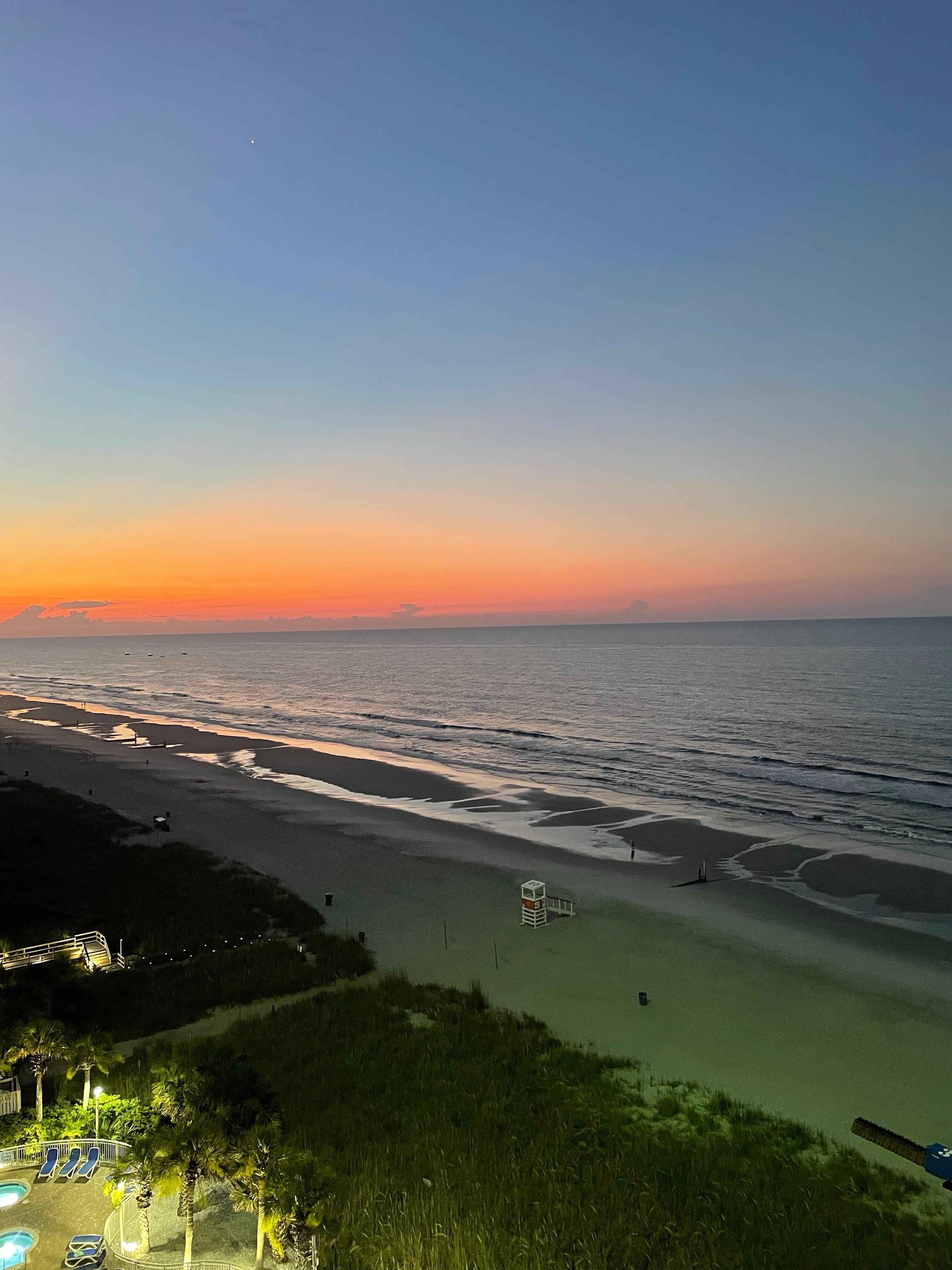 Early morning sunrise, favorite time on the balcony