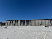 From the beach looking back at the Island Princess building