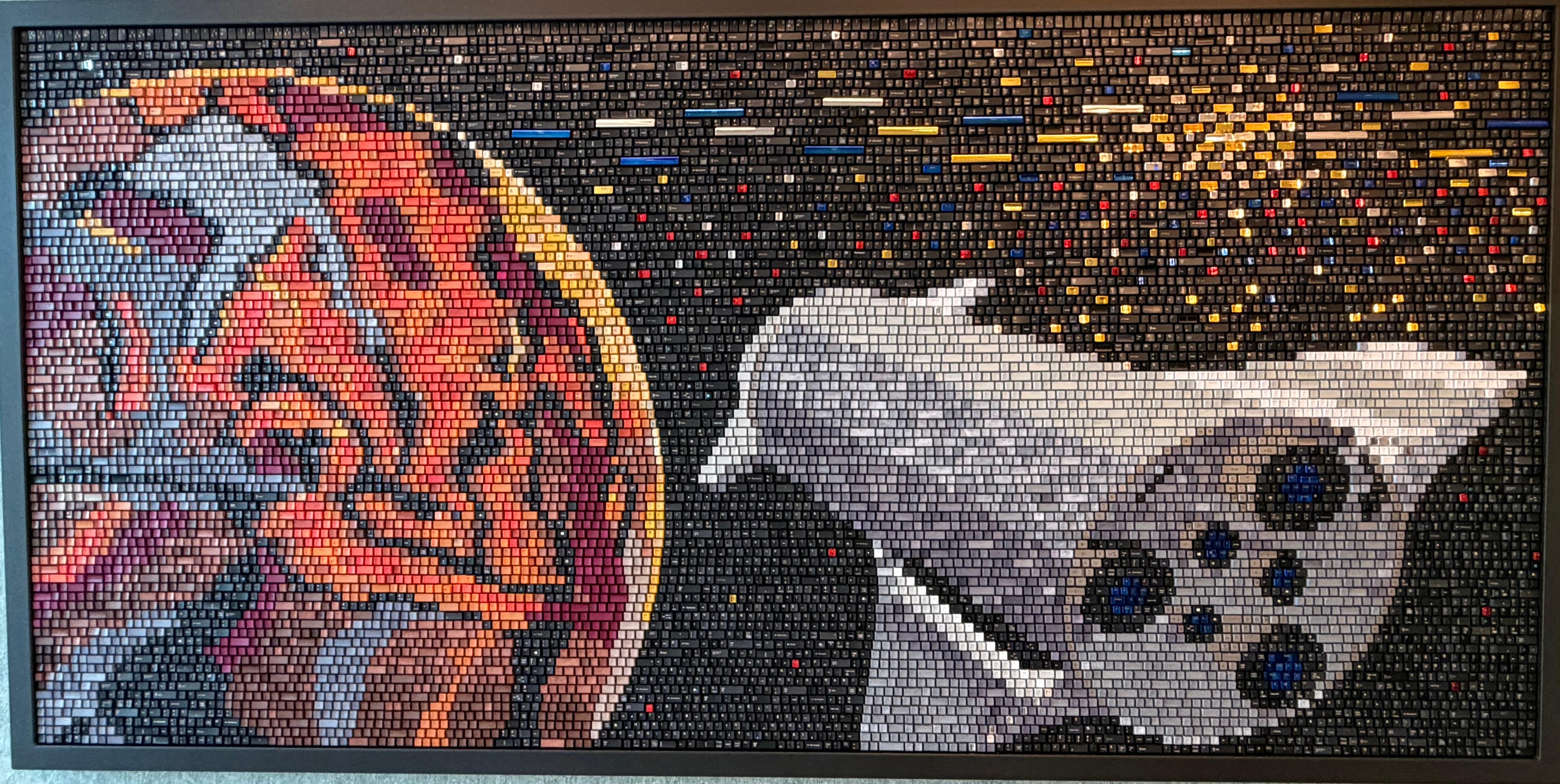 Artwork in the hotel made up of computer keyboard keys. Very cool!
