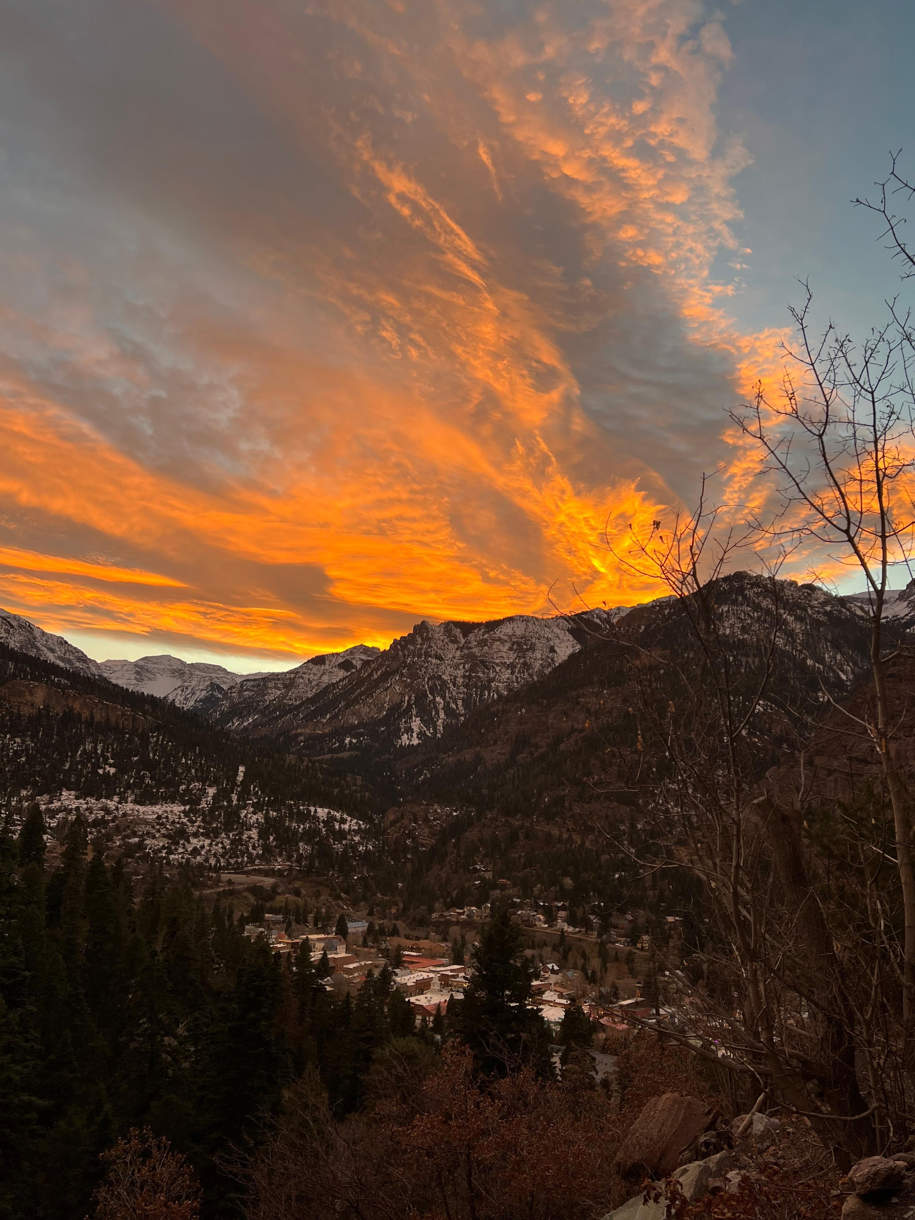 Sunset in Ouray on Thanksgiving Day