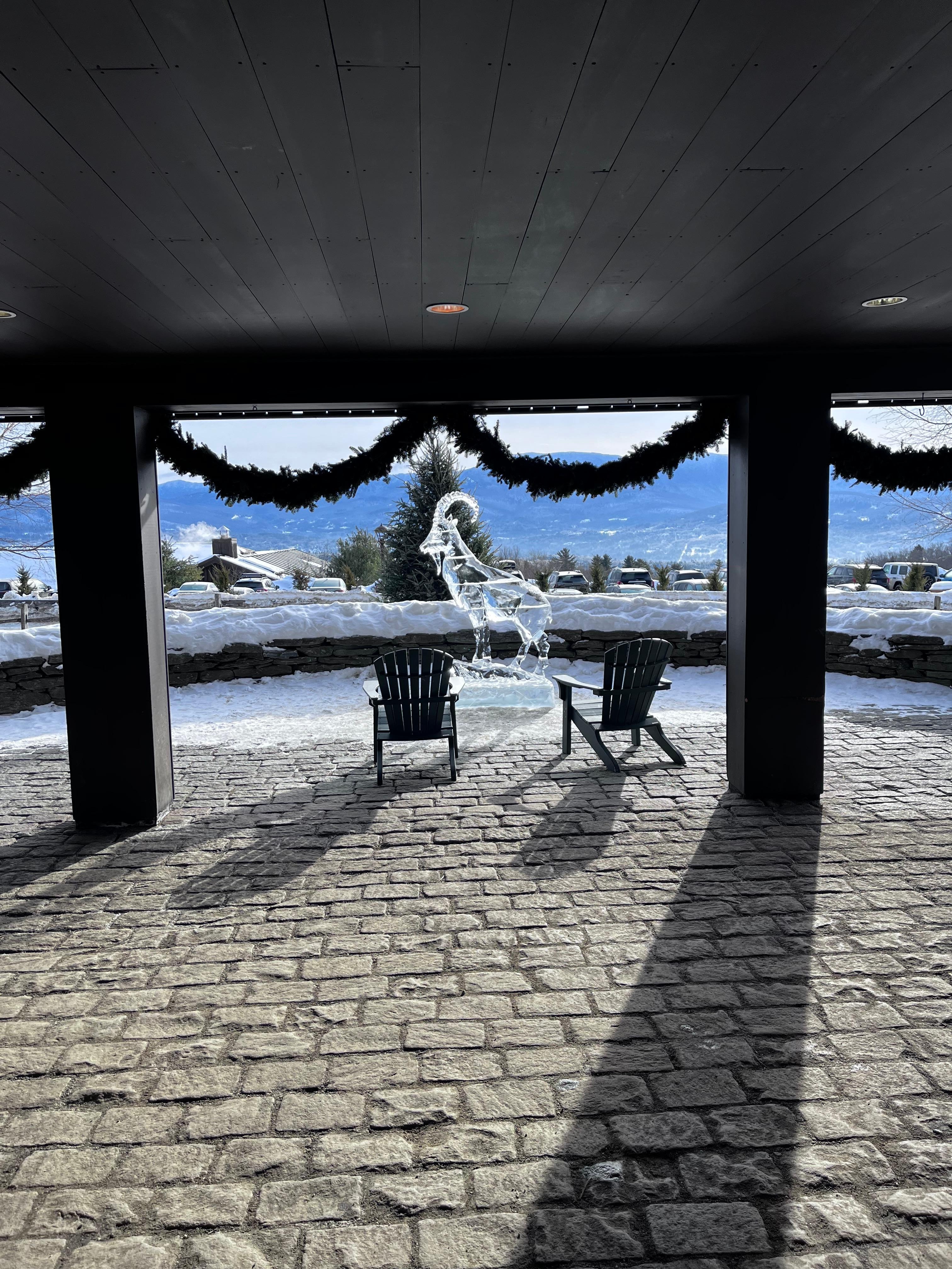 This is where guests check in. The ice sculpture was beautiful.