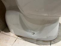 Hair and residue on toilet due to lack of cleaning.