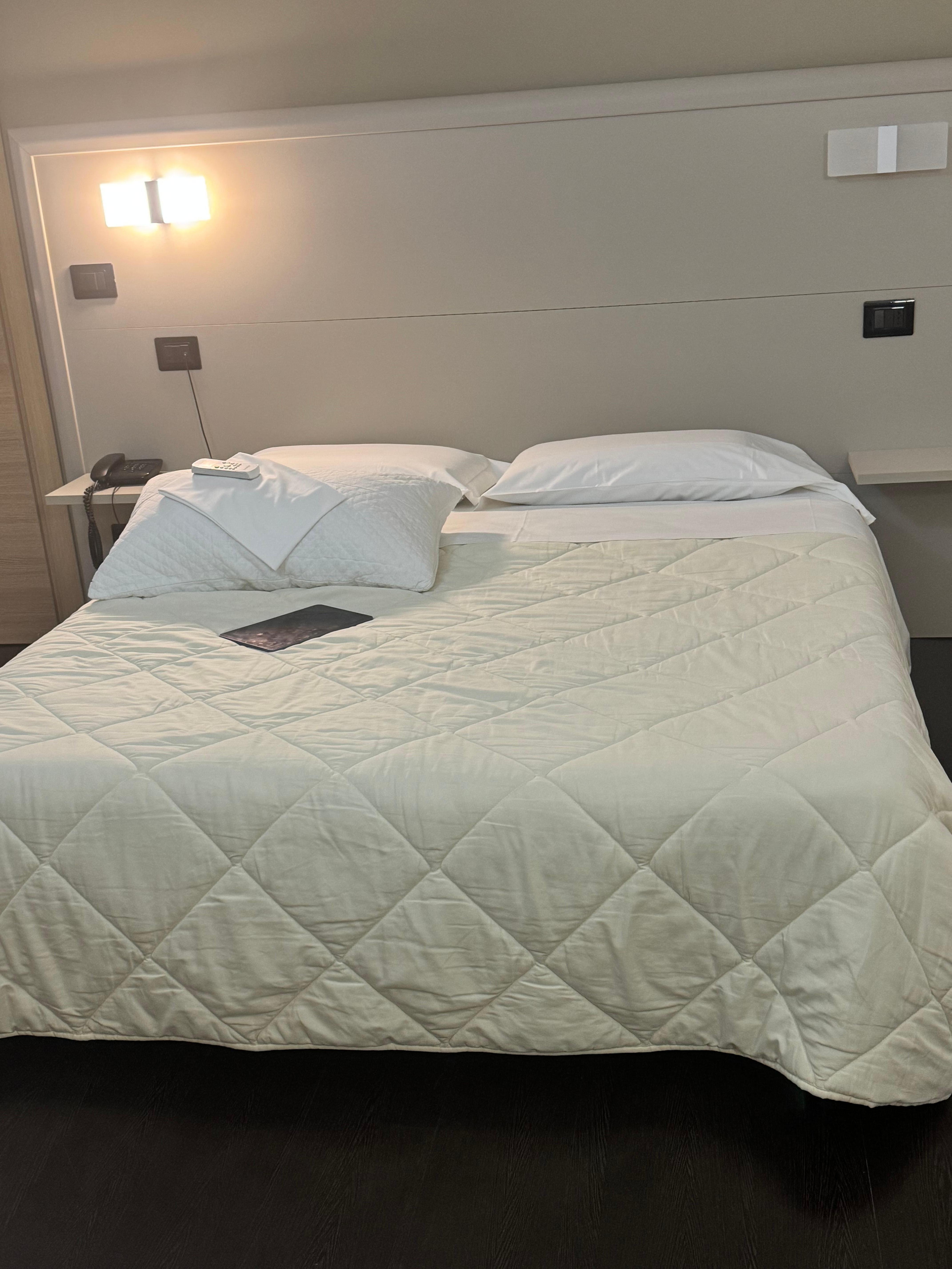 Hard bed, flat pillows