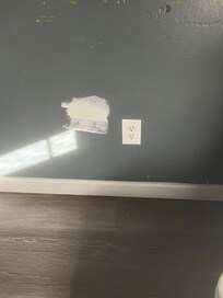 Patched wall unfinished