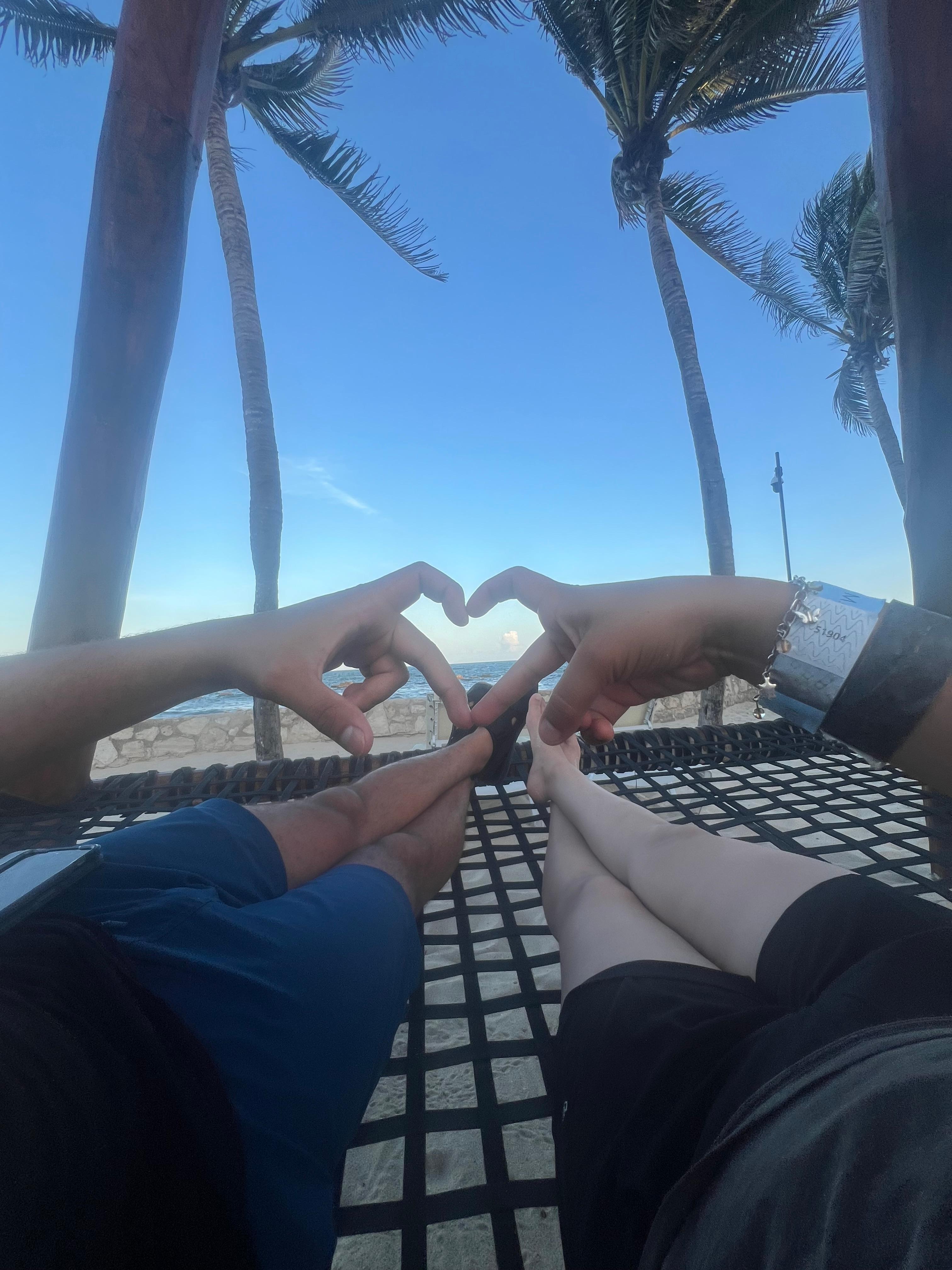 We were laying by the beach