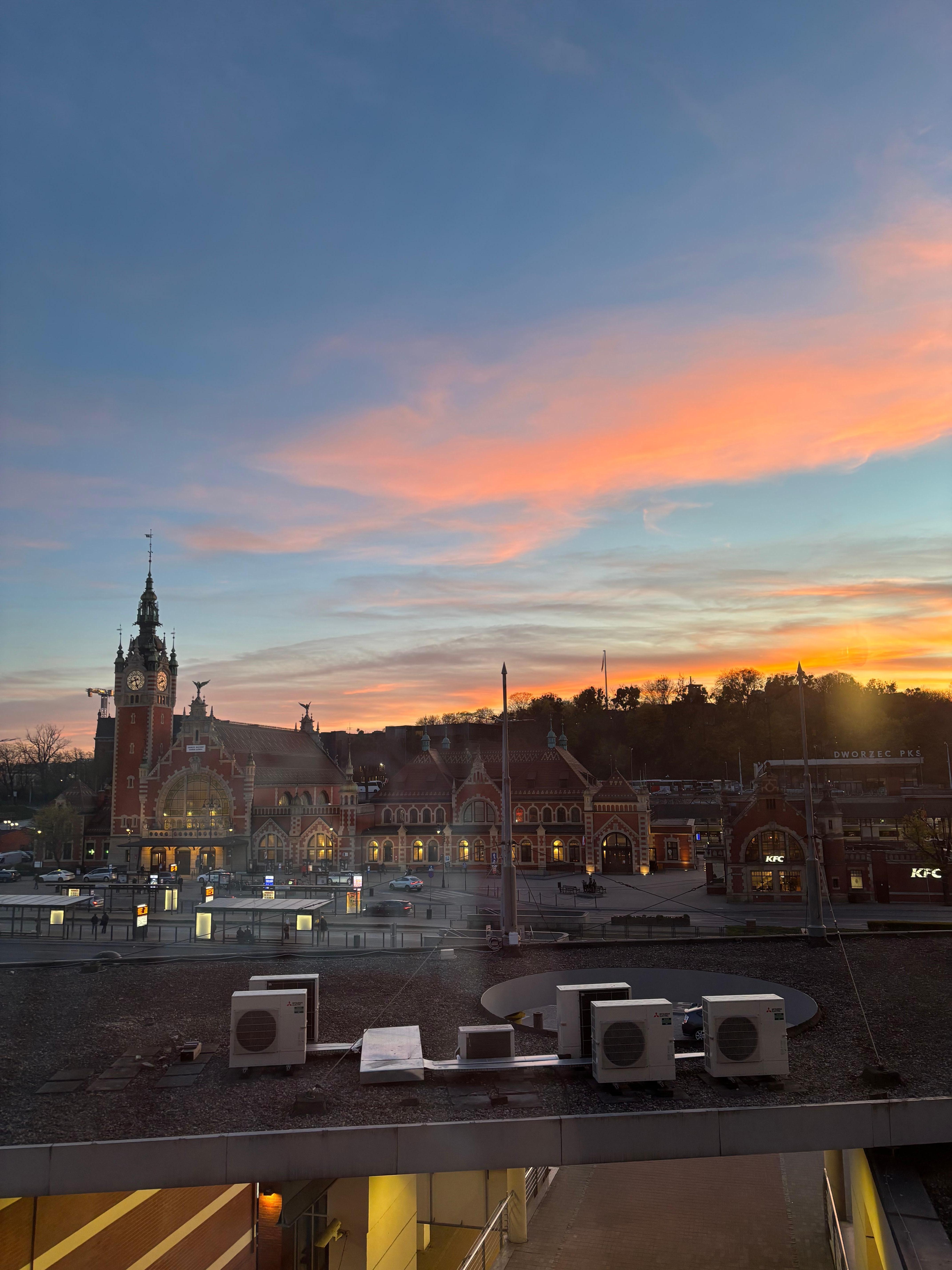 View of the beautiful train station from our room.
