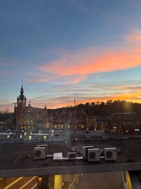View of the beautiful train station from our room.