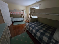 Bunk room, lower level (garage level)